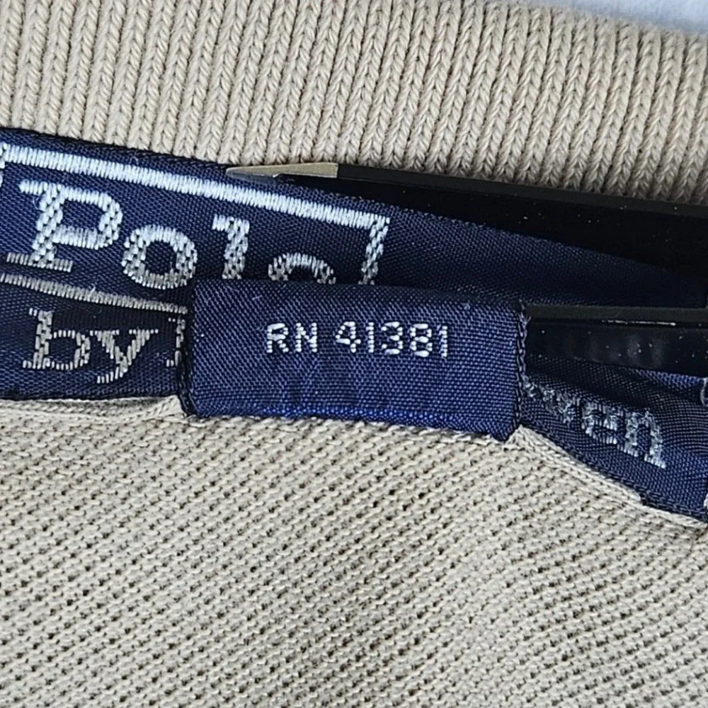 Vintage Polo Ralph Lauren XXL Tan Pique‎ Cotton Polo Shirt Big & Tall